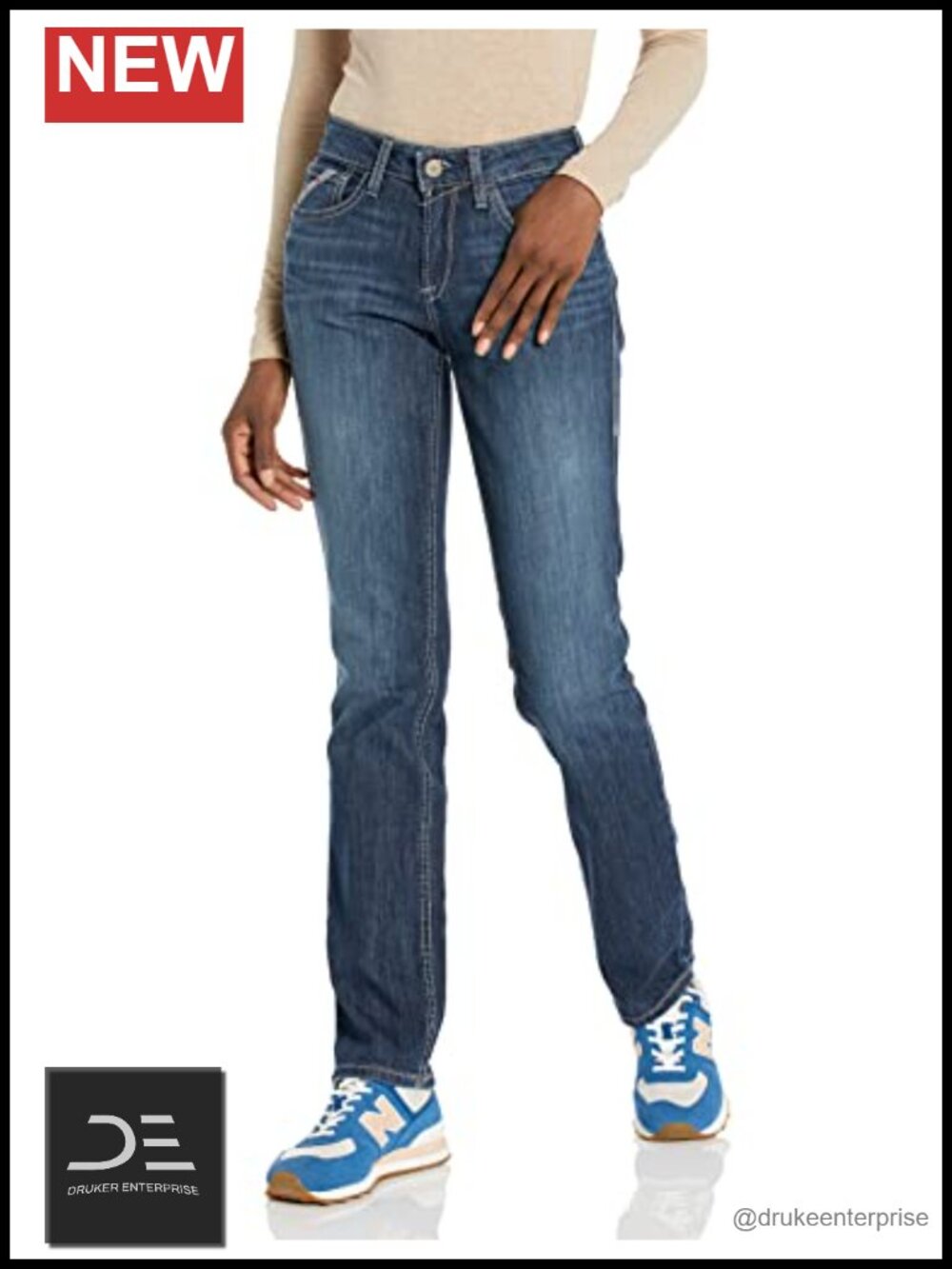 ARIAT Women's FR DuraStretch Slim Leg Straight Jean Denim Zip Fly